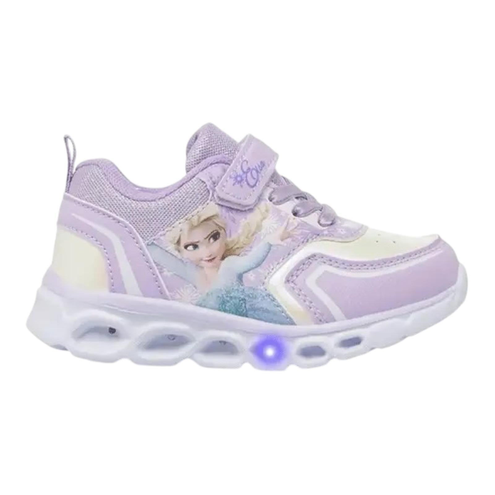 Sneakers Lilla con luci e chiusura a strappo Frozen