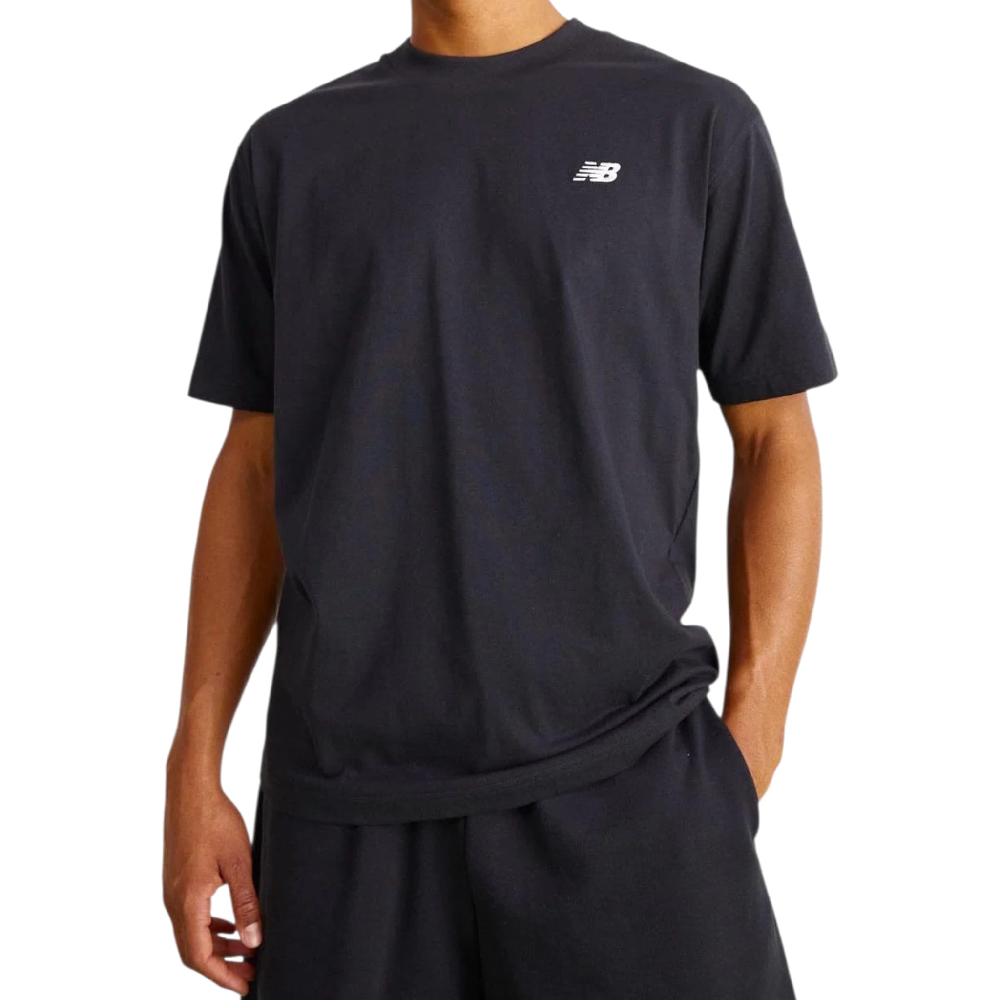 NEW BALANCE T SHIRT E SHORT  MT41509 BK