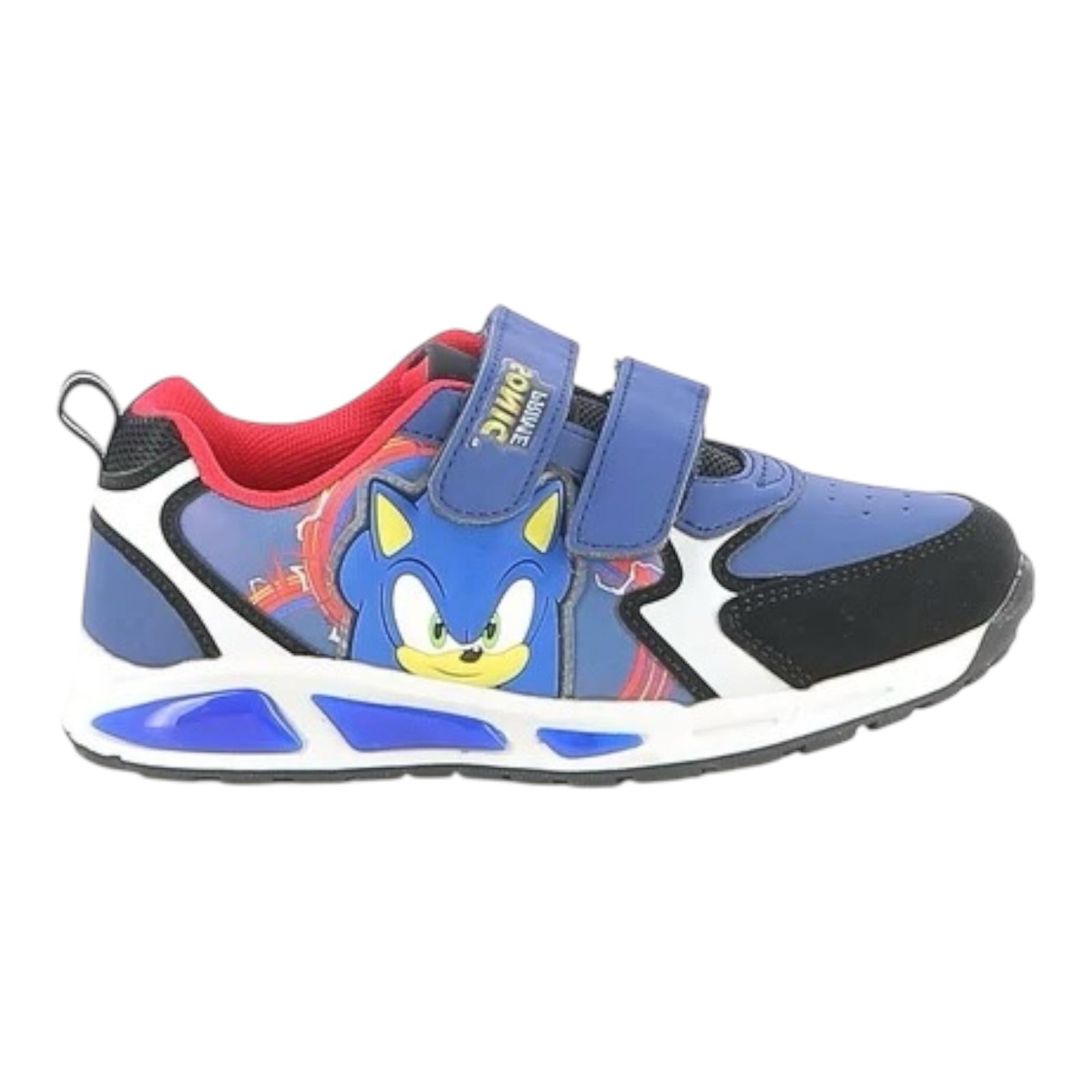 Sneakers blu da bambino con luci e strappi Sonic